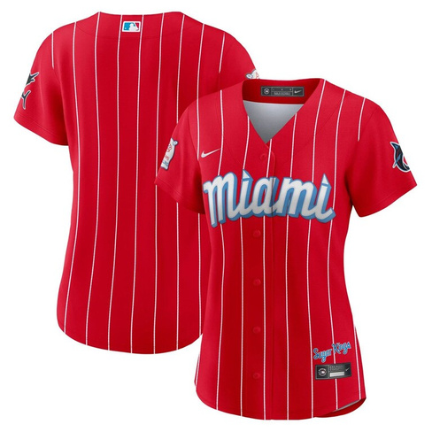 Женское джерси Nike Red Miami Marlins 2021 City Connect Replica Nike