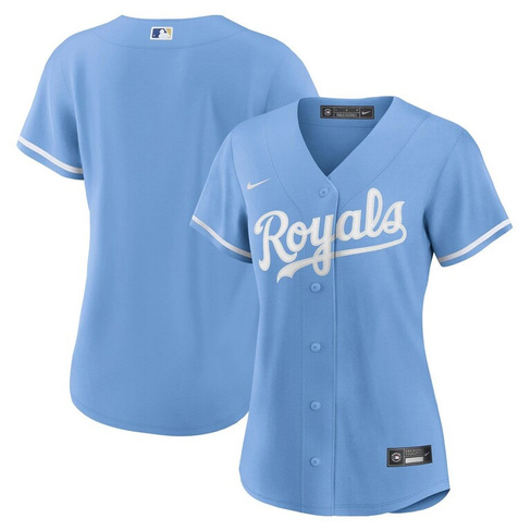 Женский голубой джерси Nike Kansas City Royals с альтернативной копией логотипа команды Nike