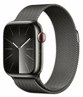 Умные часы Apple Watch Series 9 45mm Cellular Stainless Steel Case with Milanese Loop (Цвет: Graphite)