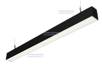 Модульный линейный светильник Кристалл 30 Вт 3400 Лм 5000-5500 K Опал IP44 Черный