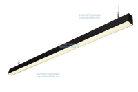 Модульный линейный светильник Кристалл 56 Вт 6150 Лм 4000-4500 K Прозрачный IP44 Черный