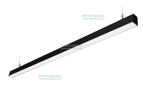 Модульный линейный светильник Кристалл 56 Вт 6150 Лм 5000-5500 K Опал IP44 Черный класс 1