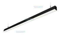 Модульный линейный светильник Кристалл 56 Вт 6150 Лм 5000-5500 K Прозрачный IP44 Черный класс 1