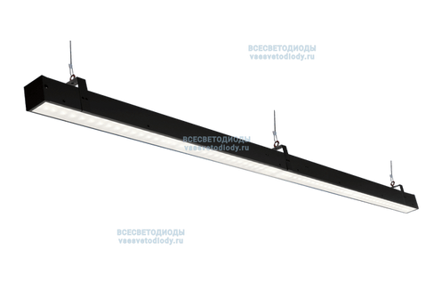 Светильник светодиодный Слимлайт 40 W 5000 Lm IP40 6000-6500 К Микропризма черный класс 1