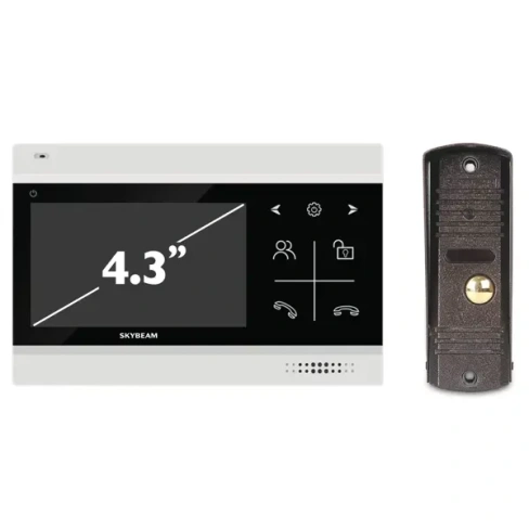 Комплект видеодомофона Skybeam 94403FA& 94201- 600TVLBL 4.3" цвет черный SKYBEAM