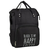 Городской рюкзак NAZAMOK Black is my HAPPY colour, черный/белый