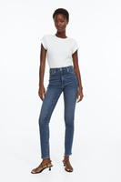 Формирование высоких джинсов H&M, темно-синий деним