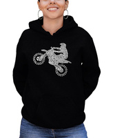 Женская толстовка с капюшоном word art freestyle motocross LA Pop Art, черный