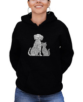 Женская толстовка word art dogs and cats с капюшоном LA Pop Art, черный