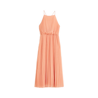 Платье H&M Pleated, светло-оранжевый