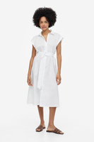 Платье-рубашка с поясом H&M, белый