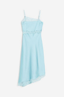 Платье H&M Lace-trimmed Slip, светло-бирюзовый