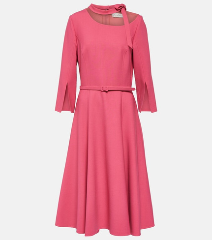 Мини-платье из смесовой шерсти с разрезными рукавами OSCAR DE LA RENTA, розовый
