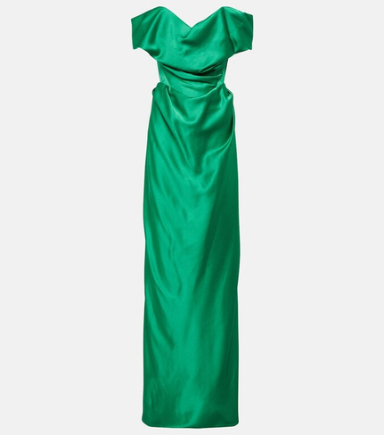 Атласное платье VIVIENNE WESTWOOD, зеленый