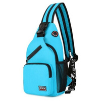 Рюкзак голубой на каждый день/городской/плечевая сумка/небольшого размера/на одно плечо/унисекс sports