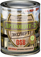 Древощит-2 Эксперт OSB база С 0,8 кг (сверхпрочная полиуретановая грунт-эмаль без запаха для OSB) Красковия