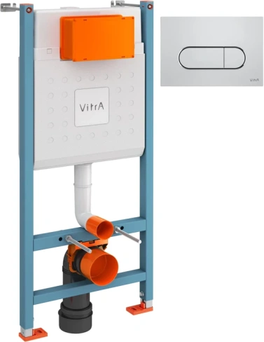 Инсталляция для унитаза VitrA Core 800-1873 с кнопкой смыва, хром Vitra