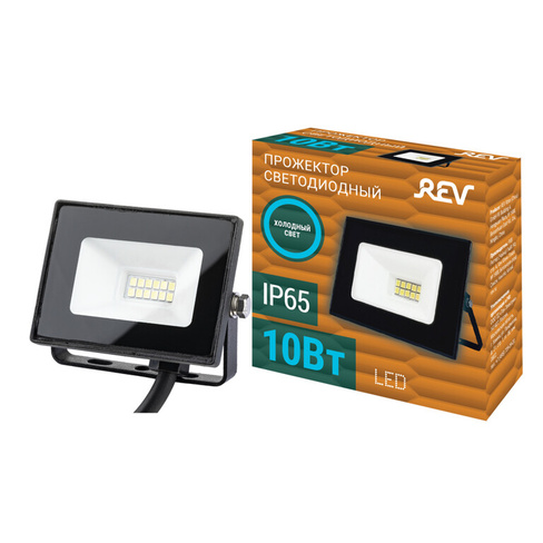 Прожектор светодиодный Rev ДО-10 6500К 10 Вт IP65 черный (32300 6)