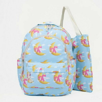 Набор рюкзак молодёжный из текстиля, сумка-шопер, цвет голубой Сима-ленд