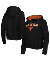 Женский черный пуловер с капюшоном Texas Longhorns Arch & Logo Colosseum, черный