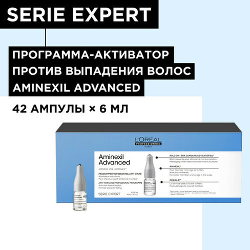 L'Oreal Professionnel Serie Expert Aminexil Advanced Профессиональное средство против выпадения волос, 6 мл, 42 шт., амп