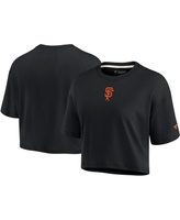 Женская черная укороченная футболка San Francisco Giants Super Soft с короткими рукавами Fanatics Signature, черный