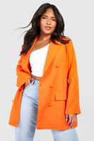 Длинный пиджак plus color pop Boohoo, оранжевый