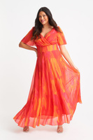 Платье макси с расклешенными рукавами Scarlett & Jo, оранжевый