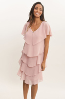 Розовое многослойное платье Bella Georgette Gina Bacconi, розовый