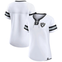 Женская белая футболка Fanatics на шнуровке с логотипом Las Vegas Raiders Sunday Best Fanatics