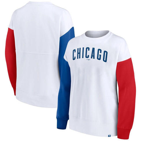 Белый женский пуловер с логотипом Fanatics серии Chicago Cubs Fanatics
