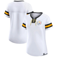 Женская белая футболка Fanatics с логотипом Pittsburgh Steelers Sunday Best на шнуровке Fanatics