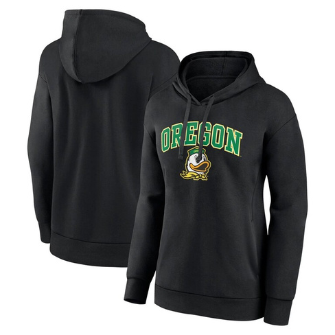 Женский пуловер с капюшоном Fanatics Black Oregon Ducks Evergreen Campus Fanatics