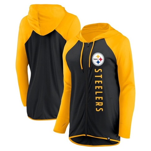 Женская толстовка с молнией во всю длину с логотипом Fanatics черного/золотого цвета Pittsburgh Steelers Forever Fan Fan
