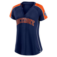 Женская футболка Fanatics с логотипом темно-синего/оранжевого цвета Detroit Tigers True Classic League Diva в тонкую пол