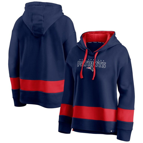Женский пуловер с капюшоном Fanatics темно-синего/красного цвета с цветными блоками New England Patriots Colors of Pride