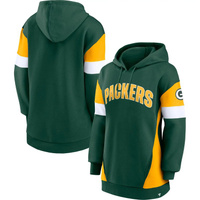 Женский пуловер с капюшоном Fanatics зеленого/золотого цвета с логотипом Green Bay Packers Lock It Down Fanatics