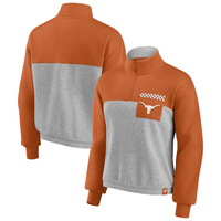 Женская куртка Fanatics с логотипом Texas Orange/Heathed Grey Texas Longhorns с боковой линией и боковой линией с молние