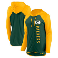 Женская толстовка с молнией во всю длину и логотипом Fanatics зеленого/золотого цвета Green Bay Packers Forever Fan Fana