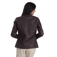 Женская гоночная куртка из искусственной кожи Nine West Café Nine West, коричневый