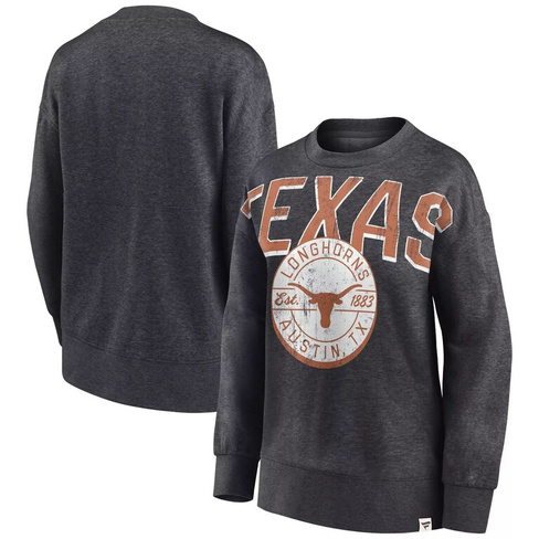 Женский пуловер с принтом Fanatics, темно-серый, Texas Longhorns Jump Distribution, толстовка Fanatics