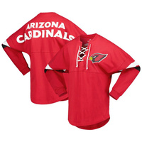 Женская футболка Fanatics с логотипом Cardinal Arizona Cardinals Spirit из джерси на шнуровке с v-образным вырезом и дли