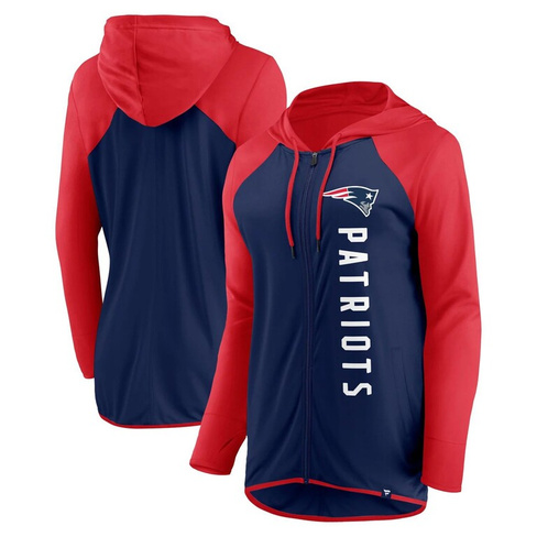 Женская худи с молнией во всю длину и темно-синим/красным логотипом Fanatics New England Patriots Forever Fan Fanatics