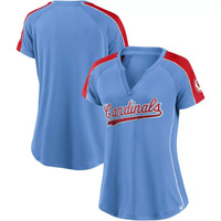 Женская футболка Fanatics Royal/Red St. Louis Cardinals True Classic League Diva в тонкую полоску реглан с v-образным вы