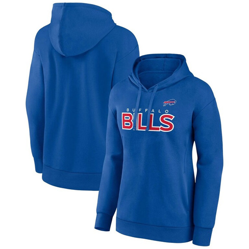 Женский пуловер с капюшоном Fanatics с фирменным логотипом Royal Buffalo Bills и перекрестным пуловером с v-образным выр