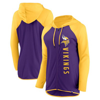 Женская толстовка с молнией во всю длину с логотипом Fanatics фиолетового/золотого цвета Minnesota Vikings Forever Fan F