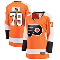 Женская фирменная футболка игрока Premier Breakaway Carter Hart Philadelphia Flyers Fanatics - оранжевая Fanatics