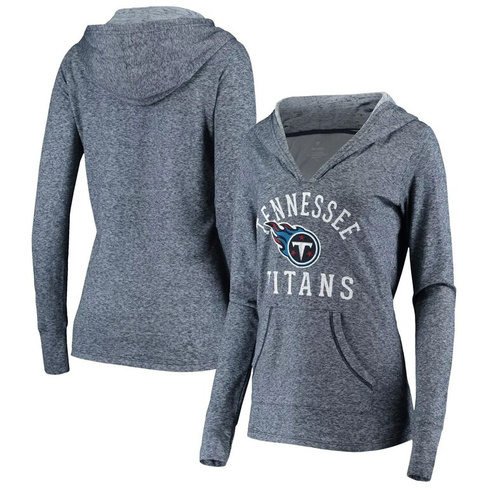 Женский темно-синий пуловер с капюшоном Fanatics Tennessee Titans Doubleface Slub Fanatics
