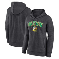 Женский пуловер с капюшоном Fanatics с логотипом Heather Charcoal Oregon Ducks Evergreen Campus Fanatics