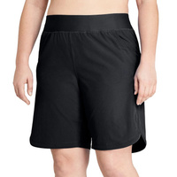 Женские быстросохнущие шорты для плавания Lands End шириной 9 дюймов с эластичной резинкой на талии Lands' End, черный